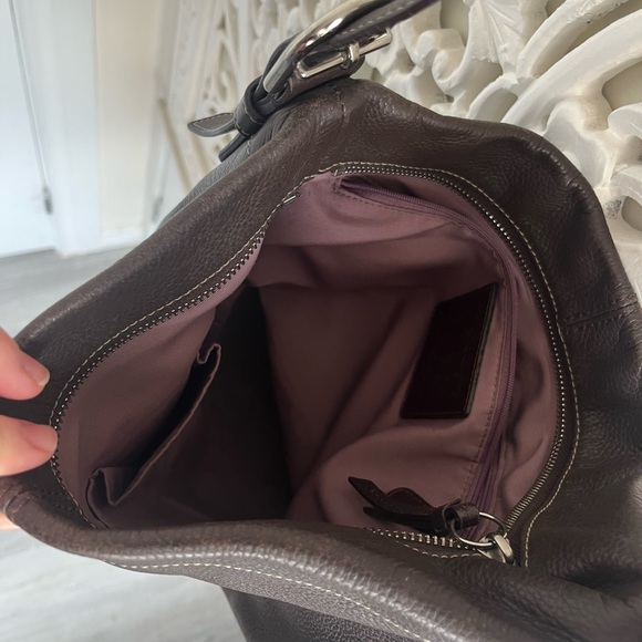 Coach Brown Pebbled Leather Crossbody Bag Adjustable Strap - Picture 6 of 9